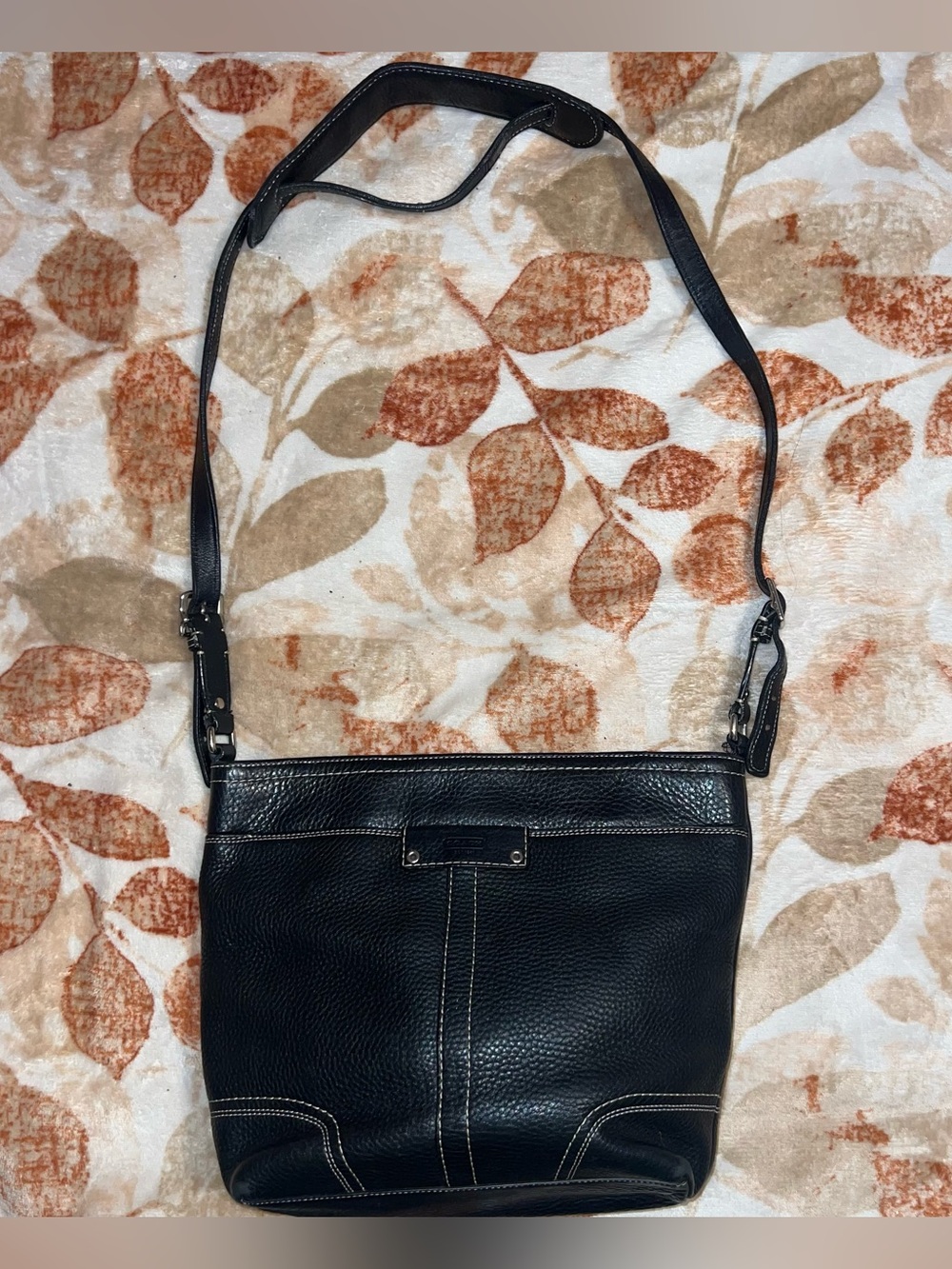 Coach Pebbled Leather Crossbody/Shoulder Black Bag F13089